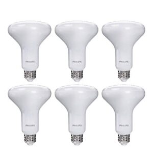 philips led frosted indoor br30, dimmable warm glow effect, 650 lumen, 2700-2200k, 7.2w=65w, e26 base, 6-pack