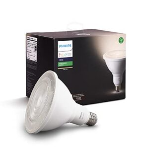 philips hue white outdoor par38 13w smart bulbs (philips hue hub required), 1 white par38 led smart bulb, works with alexa, apple homekit and google assistant