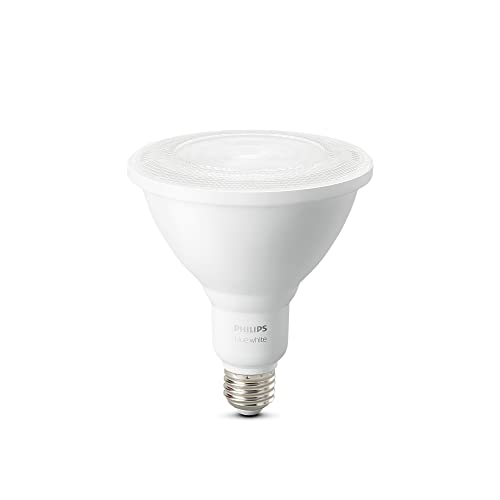 Philips Hue White Outdoor PAR38 13W Smart Bulbs (Philips Hue Hub Required), 1 White PAR38 LED Smart Bulb, Works with Alexa, Apple HomeKit and Google Assistant