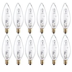 philips led flicker-free dimmable b11 light bulb, classic glass, 300 lumen, soft white light (2700k), 3.3w=40w, e12 base, title 20 certified, 12-pack