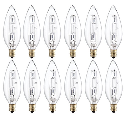 Philips LED Flicker-Free Dimmable B11 Light Bulb, Classic Glass, 300 Lumen, Soft White Light (2700K), 3.3W=40W, E12 Base, Title 20 Certified, 12-Pack