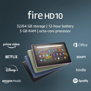 Certified Refurbished Fire HD 10 tablet, 10.1", 1080p Full HD, 32 GB, latest model (2021 release), Black