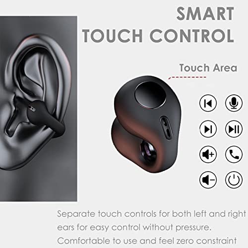 Ear Clip Bone Conduction Headphones Clip On Open Ear Earbuds Headset Bone Conduction Earbuds Head Set Cycling Bluetooth Bone Conducting Headphones Induction Earphones