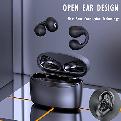 Ear Clip Bone Conduction Headphones Clip On Open Ear Earbuds Headset Bone Conduction Earbuds Head Set Cycling Bluetooth Bone Conducting Headphones Induction Earphones