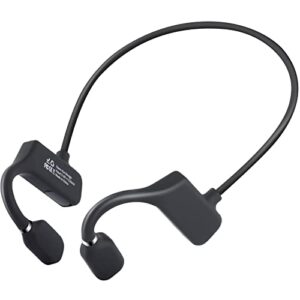 bone conduction headphones, ip65 sweatproof open ear sport headphones with built-in mic, wireless earphones up to 5 hours playtime for running cycling and workouts (black)