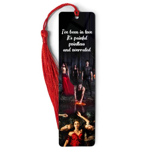 Bookmarks Ruler Metal Vampires Measure Horrortv Bookography Series Reading Diaries Tassels Collage Bookworm Quote for Book Bibliophile Gift Reading Christmas Ornament Markers