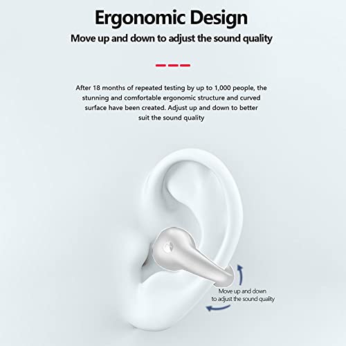 BODBX Wireless in Ear Earbuds,Bluetooth Ear Clip Bone Conduction Headphones,Open Ear Headphones Bluetooth 5.3,Waterproof Mini Sport Running Earring Earphone (Khaki)