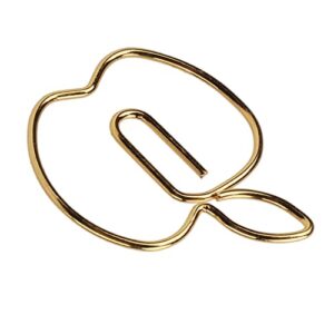 40Pcs Golden Apples Shape Paper Clips,Gold Journal Paper Clips Metal Bookmark Clips Office Supplies with Storage Box for Document Organizing