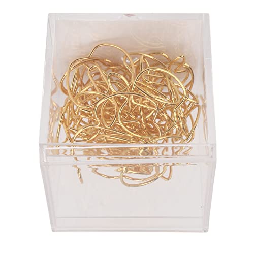 40Pcs Golden Apples Shape Paper Clips,Gold Journal Paper Clips Metal Bookmark Clips Office Supplies with Storage Box for Document Organizing