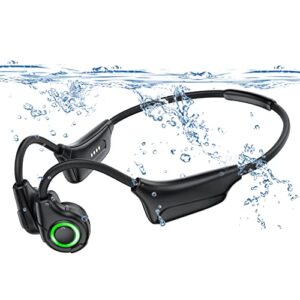 nagfak bone conduction headphones open ear swimming headphones bluetooth 5.3, mp3 sports headphones built-in 16gb memory,waterproof headphones, wireless open ear headphones for swimming, running