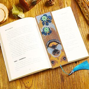 Diamond Painting Bookmark Set Tassel Bookmark Art Craft 5D Shaped Crystal Rhinestone Bookmark Children Adult Beginner Student Gift Diamond Painting Adult Number Kit (Dog)