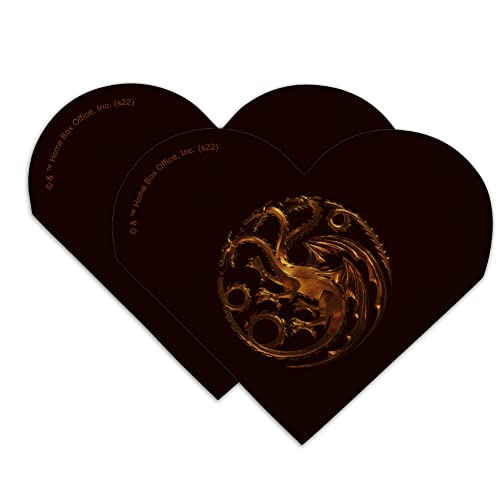 House of The Dragon Bronze Targaryen Sigil Heart Faux Leather Bookmark - Set of 2