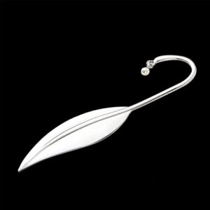 silver plated smooth bookmark leaf metal bookmarks metal feather bookmark aesthetic bookmark hook bookmark christmas thanksgiving idea gift for women men kids book lovers willow leaves