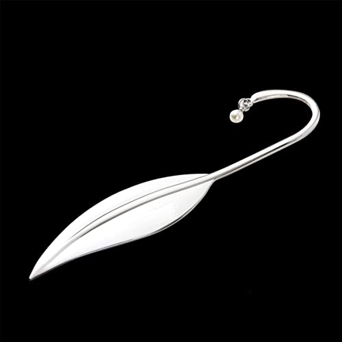 Silver Plated Smooth Bookmark Leaf Metal Bookmarks Metal Feather Bookmark Aesthetic Bookmark Hook Bookmark Christmas Thanksgiving Idea Gift for Women Men Kids Book Lovers Willow Leaves