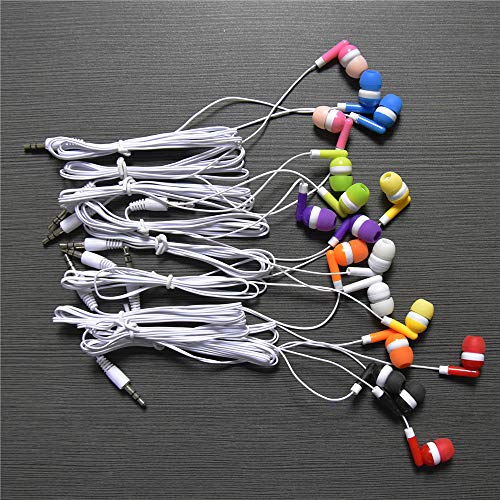 ZNXZXP Wholesale Kids Bulk Earbuds Headphones Earphones for Schools, Classroom,Libraries, Hospitals 50 Pack Assorted Colors Individually Bagged 50pack