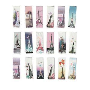 18Pcs Lovely Eiffel Tower Magnet Bookmarks Office Paper Clips Book Signs