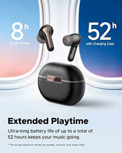 SoundPEATS Capsule3 Pro Wireless Earbuds with Hi-Res and LDAC, 43dB Hybrid Active Noise Cancelling Bluetooth 5.3 Earphones with 6 Mics for Calls, 52 Hours of Playtime, Transparency Mode, Game Mode