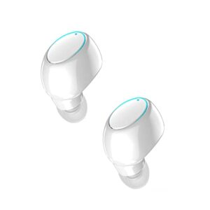 gaweb earphones, 1pc x6 wireless headphone handsfree voice prompt abs stereo game bluetooth 5.0 earbud for sports (one size, 1pairwhite)