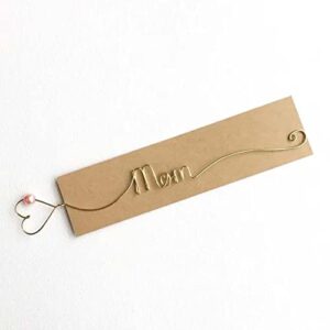 personalized unique name bookmark with heart and bead