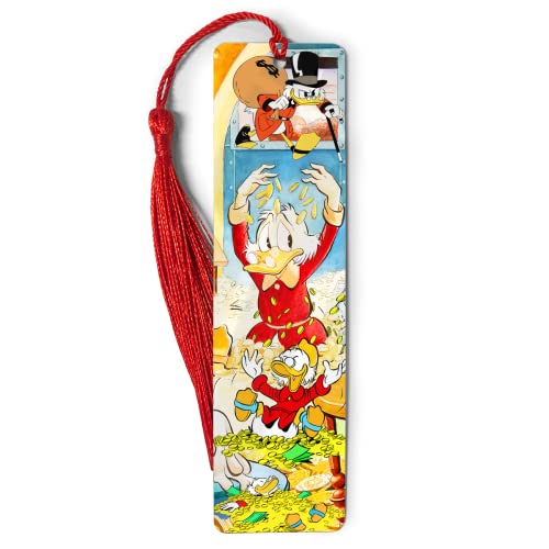 Bookmarks Ruler Metal Scrooge Tassels Mcduck Reading Bookography Measure Bookworm for Book Bibliophile Gift Reading Christmas Ornament Markers Bookmark