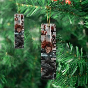 Bookmarks Ruler Metal Black Bookography Widow Measure Collage Tassels Bookworm for Christmas Ornament Reading Bookmark Book Gift Markers Bibliophile