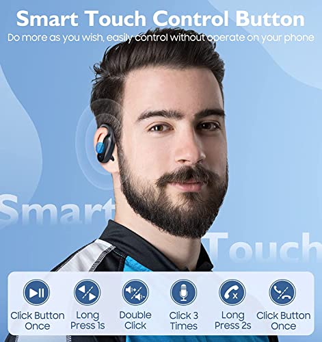 Wireless Earbud,Sports Bluetooth 5.3 Headphones,Bluetooth Earbud with Mic Deep Bass,in Ear Wireless Earphones Noise Cancelling Headphones,Ear Buds with Earhooks IP7 Waterproof for iPhone/Android