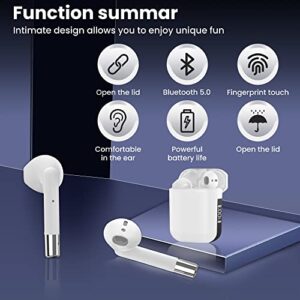 VENCO AP19 True Wireless Bluetooth Earbuds for iPhone/Android Phones - Bluetooth 5.0 Wireless Earphones with LED Display, Touch Control, USB Charging Case