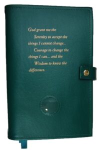 culver enterprises paperback giant print deluxe double alcoholics anonymous aa big book & 12 steps & 12 traditions book cover coin holder green