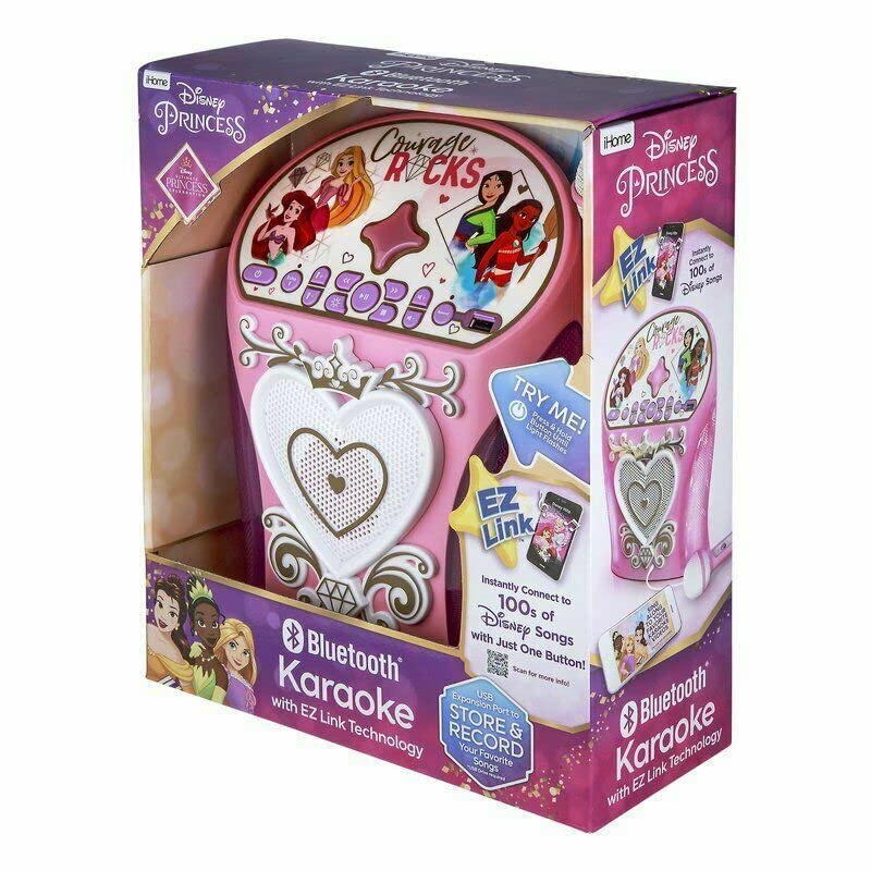 eKids Disney Princess Karaoke Machine, Easily Access Disney Playlists with New EZ Link Feature