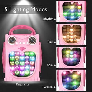 EARISE K25P Kids Karaoke Machine for Girls Boys, Karaoke Speaker with 2 Microphones, Karaoke Toy with Voice Changer & Flashing Lights, Christmas Holiday Birthday Gift, Bluetooth/AUX/TF Card/USB