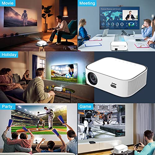 Jorkar 5G WiFi Bluetooth Home Projector, Native 1080P Movie Projector, 500ANSI 10000L Bright, Dual 5W (10W) Stereo Speakers, Dolby Supported, for Movies Gaming Meeting, for TV Stick iOS Android PS5