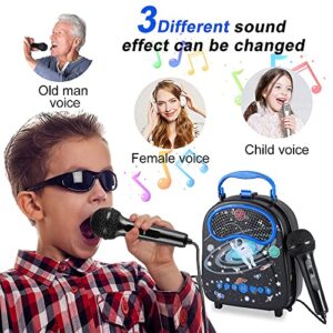 Kids Karaoke Machine for Boys Girls with 2 Microphone Portable Toddlers Singing Speaker Children Karaoke Toys with Voice Changer,Gifts for Birthday Holiday Christmas