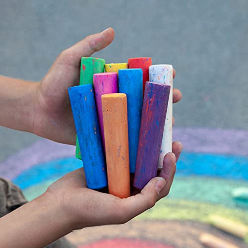 Keebor Sidewalk Chalk, 52 Pcs 8 Colors Jumbo Chalks Bulk, Non-Toxic Chalk for Kids Adults, Painting on Chalkboard, Blackboard, Playground, Outdoor Sidewalk