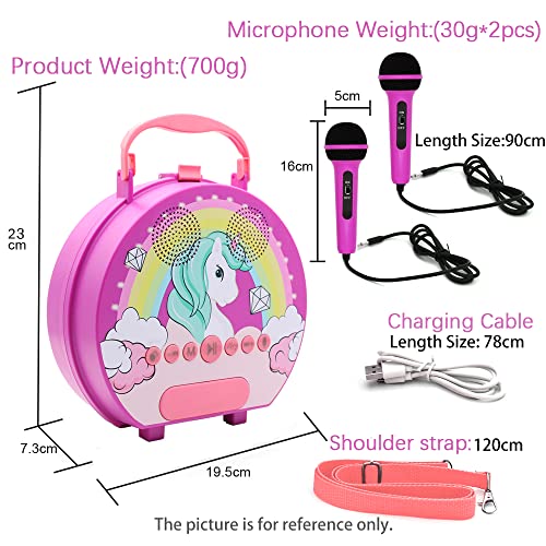 Kids Karaoke Machine for Girls Boys with 2 Microphones Toddler Singing Karaoke Toys Children Karaoke Singing Machine Recording Voice Changing Speaker for Party Birthday Festival Gift