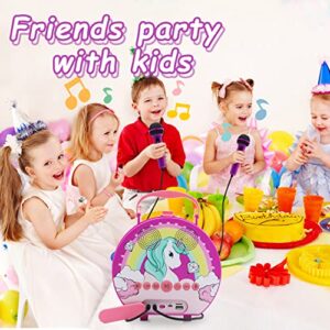 Kids Karaoke Machine for Girls Boys with 2 Microphones Toddler Singing Karaoke Toys Children Karaoke Singing Machine Recording Voice Changing Speaker for Party Birthday Festival Gift