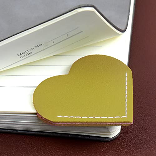 DIYOMR Multicolor Heart Bookmarks, 8 Pack PU Leather Mini Bookmarker Library Reading Accessories Books Page Mark for Women Girls Book Lovers