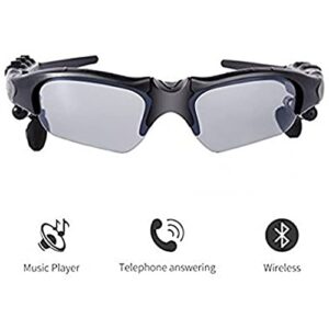 LEADEN Wireless Bluetooth MP3 Polarized Lenses Music Sunglasses V4.1 Stereo Handfree Headphone for iPhone Samsung Most Smartphone or PC (Black)