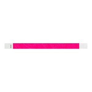 WristCo Neon Pink Tyvek Wristbands for Events - 500 Count ¾” x 10” - Waterproof Recyclable Comfortable Tear Resistant Paper Bracelets Wrist Bands for Concerts Festivals Admission Party Tours