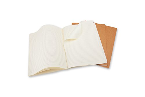 Moleskine Cahier Journal, Soft Cover, XL (7.5" x 9.5") Ruled/Lined, Kraft Brown, 120 Pages (Set of 3)