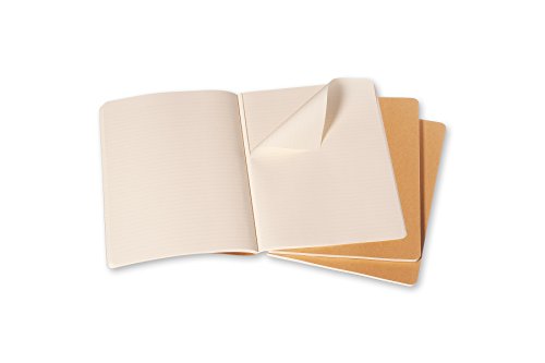 Moleskine Cahier Journal, Soft Cover, XL (7.5" x 9.5") Ruled/Lined, Kraft Brown, 120 Pages (Set of 3)