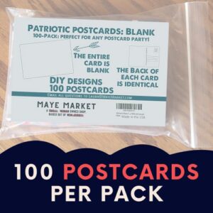 100 Pack of Blank Postcards. Each Post Card in this Bulk Set is 4 x 6, USPS Compliant (mailable), Permanent Marker Friendly, and Made in USA. Mail to Voters to get Votes.