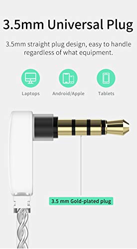 keephifi KBEAR Lark Earphone, 1BA 1DD in Ear Monitor for Clear Sound, with 2Pin Detachable Cable Headset, HiFi Bass Noise-Isolating Earbud for Music,Game,Sport (Gray no mic)