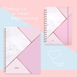 Planner 2023-2024 - July 2023 - June 2024, 2023-2024 Planner, Academic Planner 2023-2024, 8" x 10", 2023-2024 Weekly and Monthly Planner with Marked Tabs, Hardcover with Thick Paper + Contacts + Calendar + Holidays, Twin-Wire Binding - Pink Marble