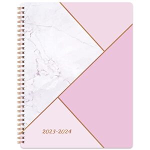 planner 2023-2024 – july 2023 – june 2024, 2023-2024 planner, academic planner 2023-2024, 8″ x 10″, 2023-2024 weekly and monthly planner with marked tabs, hardcover with thick paper + contacts + calendar + holidays, twin-wire binding – pink marble