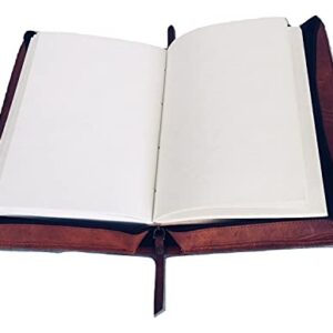 Leather Classic Bible Cover Book Cover with Back Pocket Brown