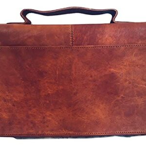 Leather Classic Bible Cover Book Cover with Back Pocket Brown