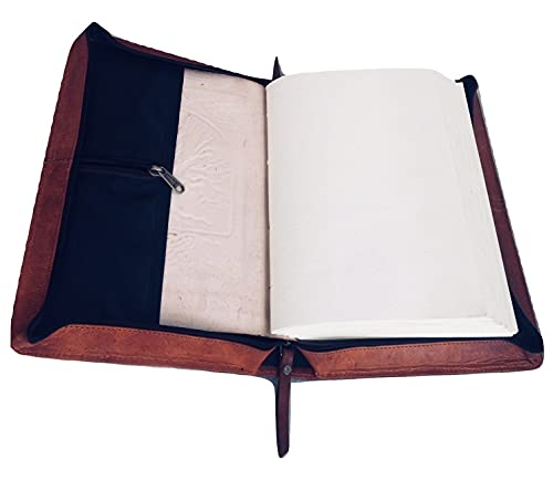 Leather Classic Bible Cover Book Cover with Back Pocket Brown