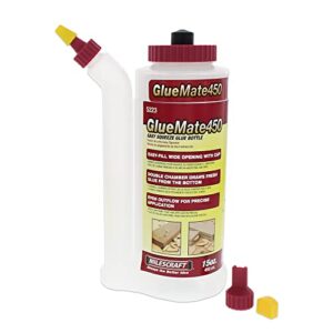 milescraft 5223 glue mate 450-15oz. (450ml) precision wood glue bottle – anti-drip – dowel and biscuit tips included – easy flow multi-chamber design – ideal for woodworking