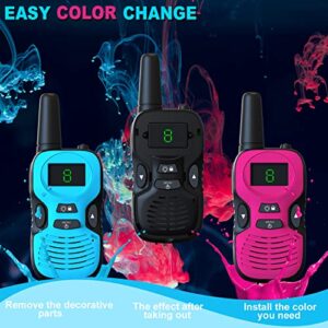 Walkie Talkies for Kids Rechargable 3Pack：Toys and Gifts for 3-12 Year Old Boys Girls - Long Range Wakie-Talkies for Camping Hiking Outdoor Party