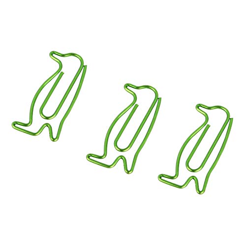 Hacoly Green Animal Penguin Shaped Paper Clips Bookmark Clips for Paper Clip Collectors or Zoo Animal Lovers Funny Office School Supplies Bookmarks 20 PCS per Box